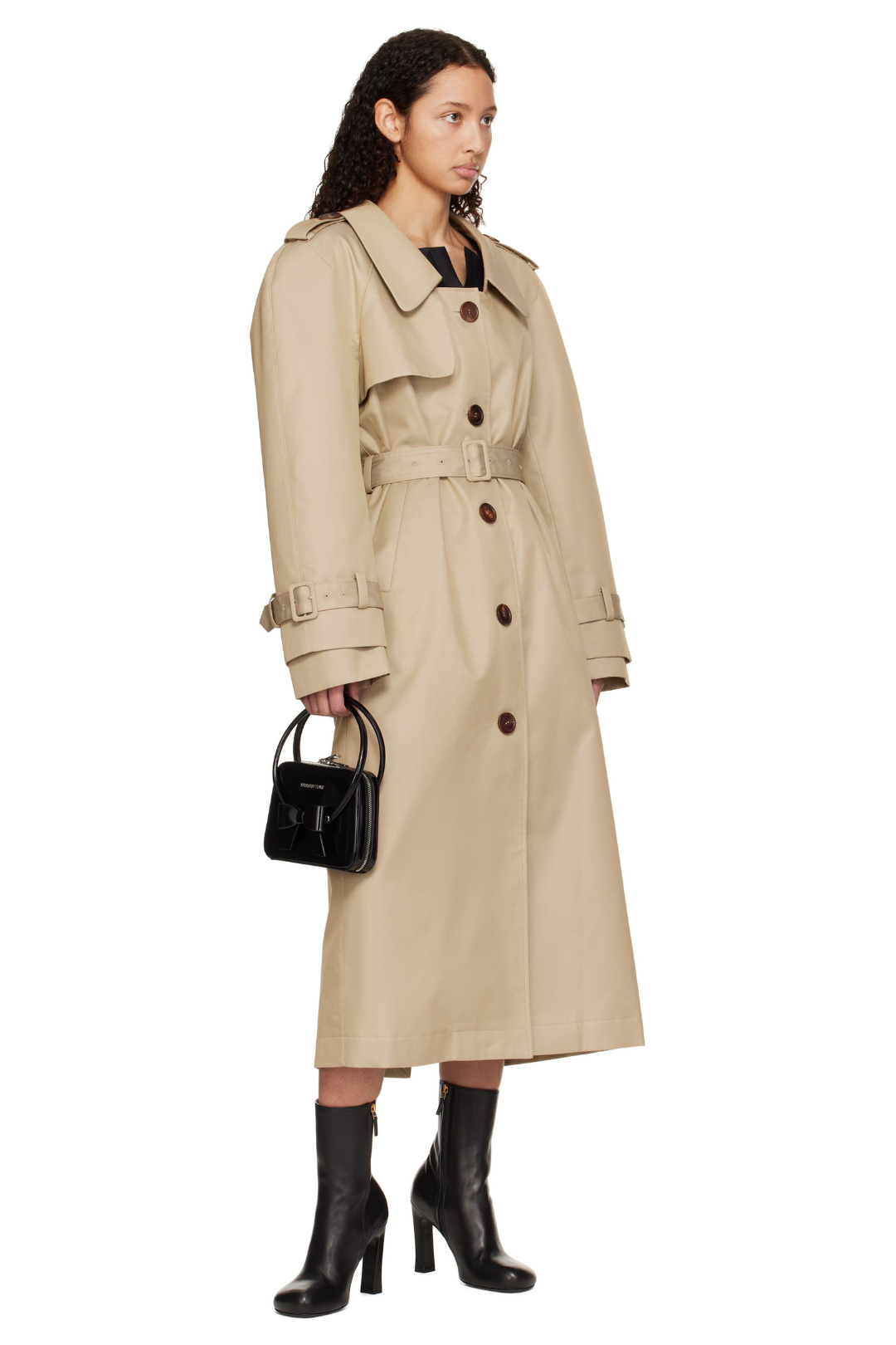 SHUSHU/TONG LONG LAPEL TRENCH COAT_KHAKI