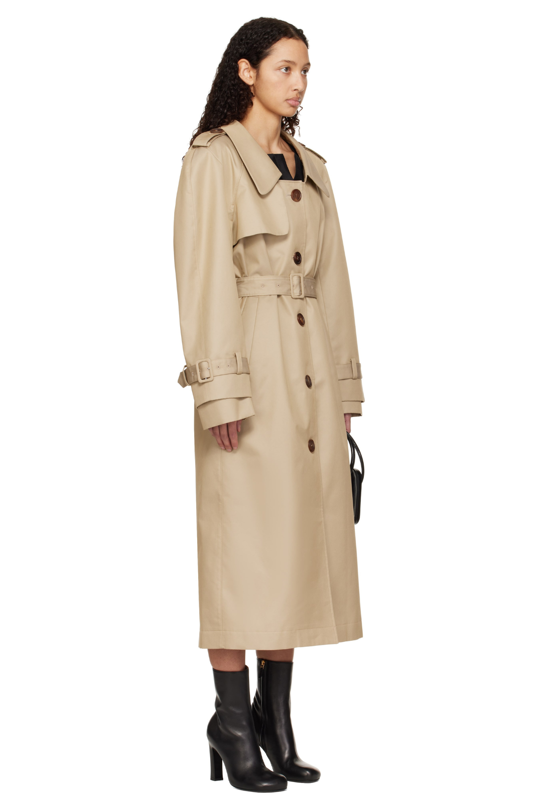 SHUSHU/TONG LONG LAPEL TRENCH COAT_KHAKI