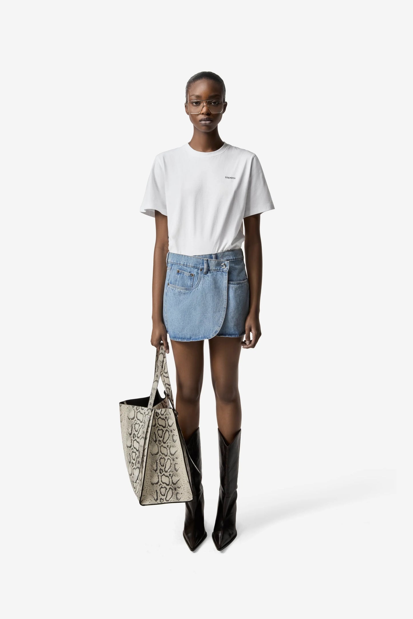 COPERNI WOVEN DENIM MINI SKIRT