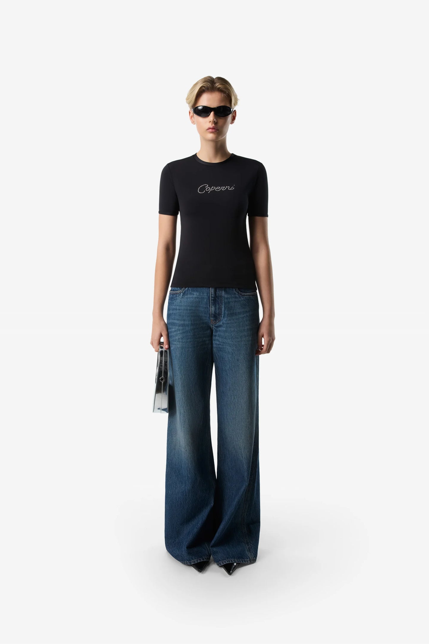 COPERNI KNITTED CRYSTAL LOGO T-SHIRT
