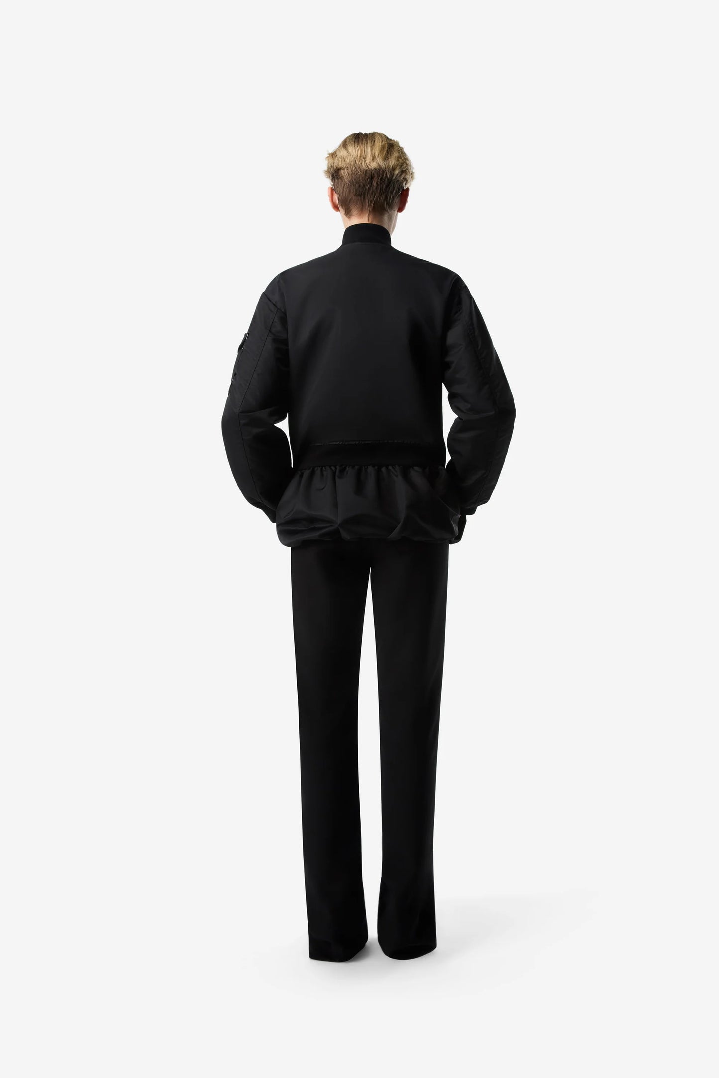 COPERNI WOVEN GATHERED HEM BOMBER JACKET