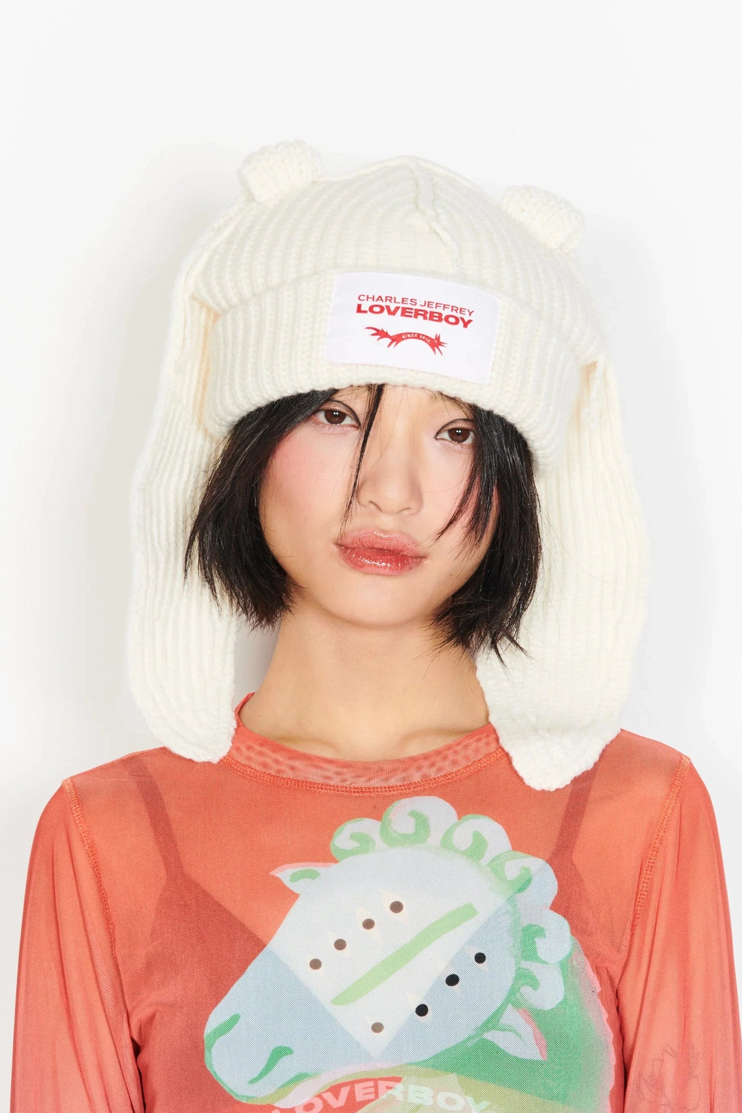CHUNKY RABBIT BEANIE_WHITE