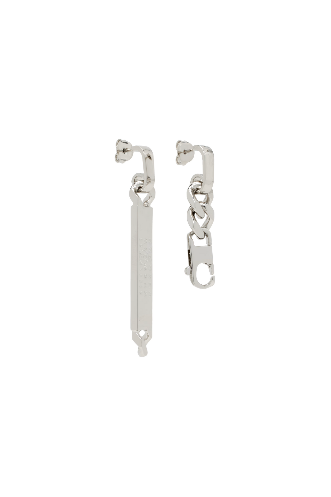 MM6 SILVER CHAIN EARRINGS