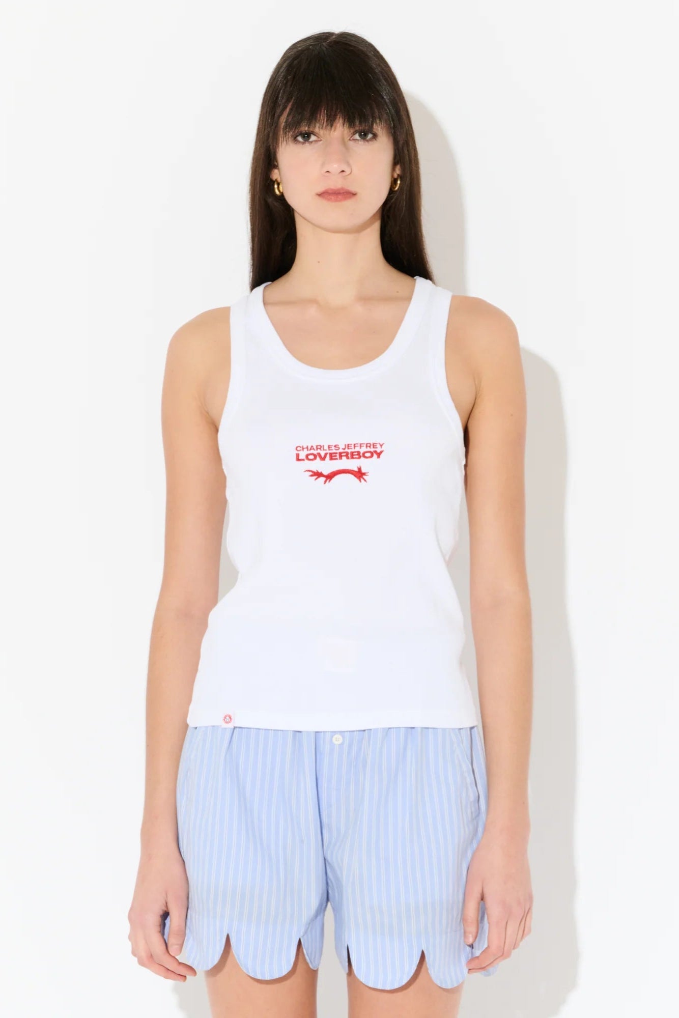 CHARLES JEFFREY LOVERBOY LOGO TANK TOP_WHITE