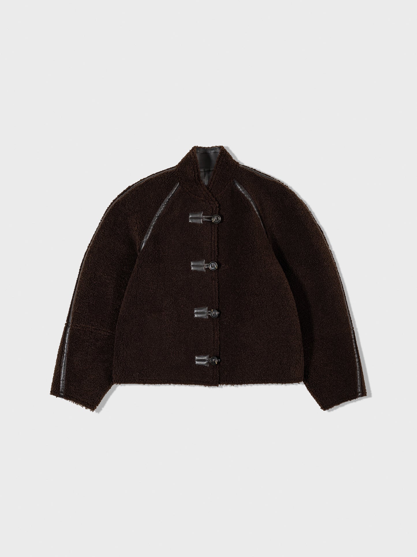 LOW CLASSIC SHORT SHEARLING REVERSIBLE COAT_BROWN