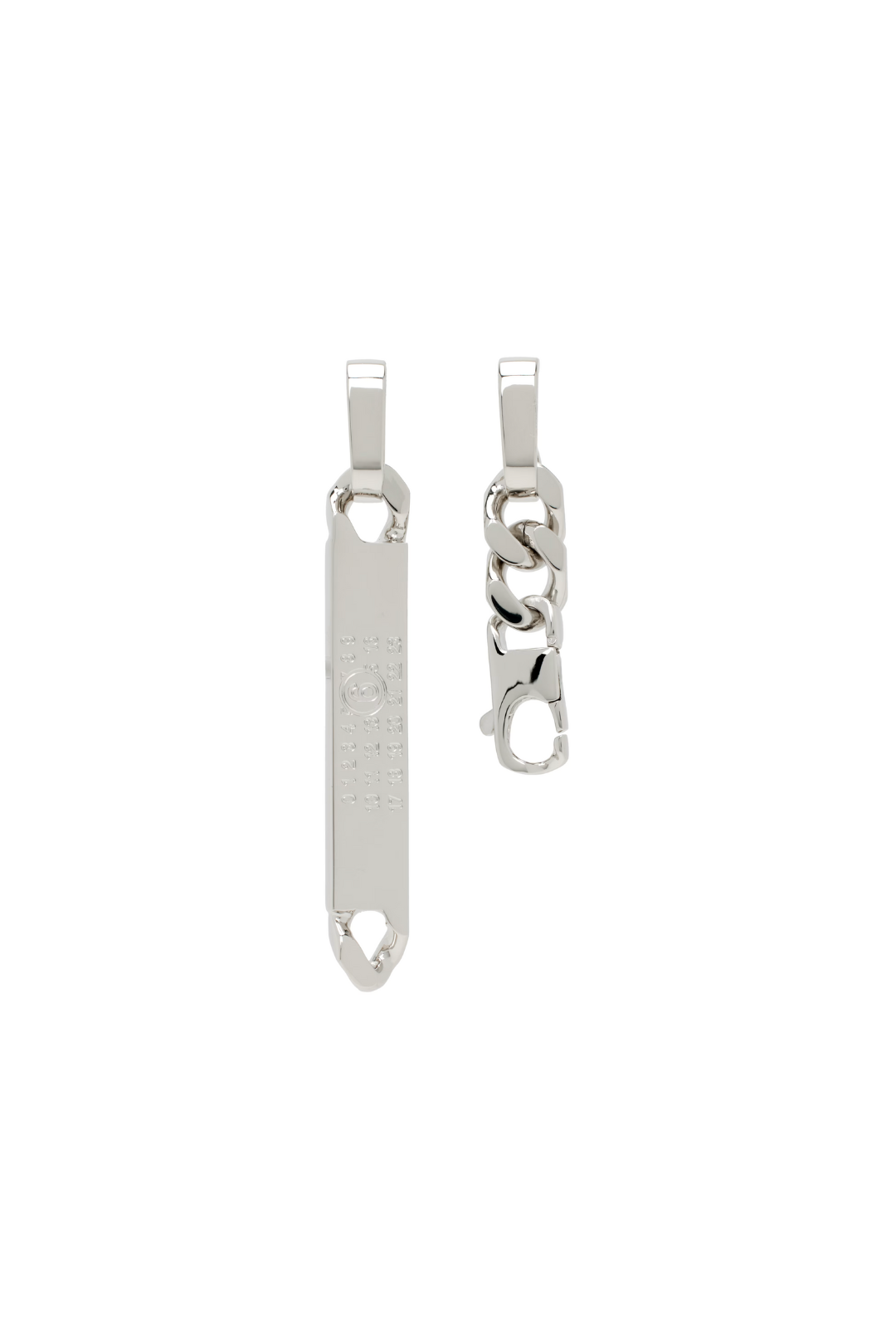 MM6 SILVER CHAIN EARRINGS
