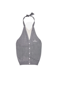 SHUSHU/TONG PATCHWORK HALTER-NECK KNIT TOP_GREY