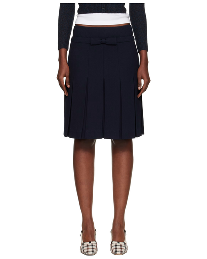 BOW WAIST PLEATED SKIRT