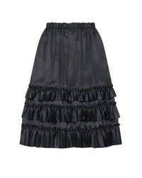 NOIR KEI NINOMIYA RUFFLED MIDI SKIRT_BLACK