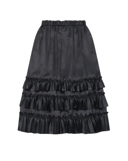 NOIR KEI NINOMIYA RUFFLED MIDI SKIRT_BLACK