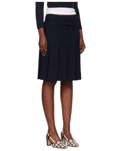 BOW WAIST PLEATED SKIRT