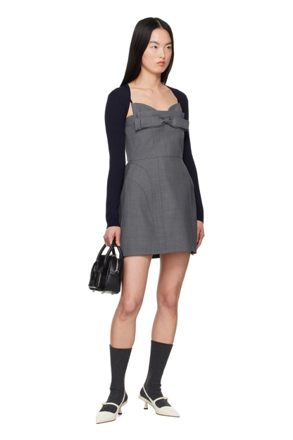 SHUSHU/TONG DOUBLE BOW SLING DRESS_GREY