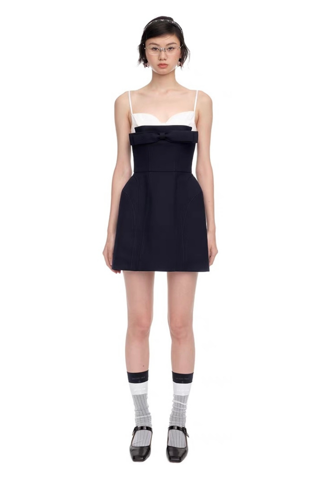 SHUSHU/TONG DOUBLE SLING DRESS_NAVY