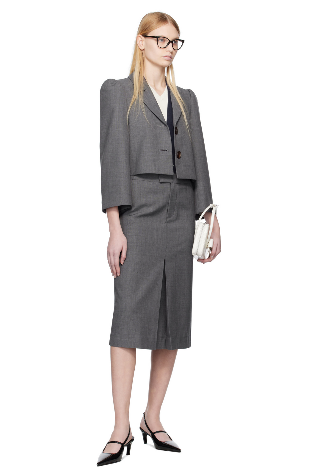 SHUSHU/TONG SHORT SUIT COAT_GREY