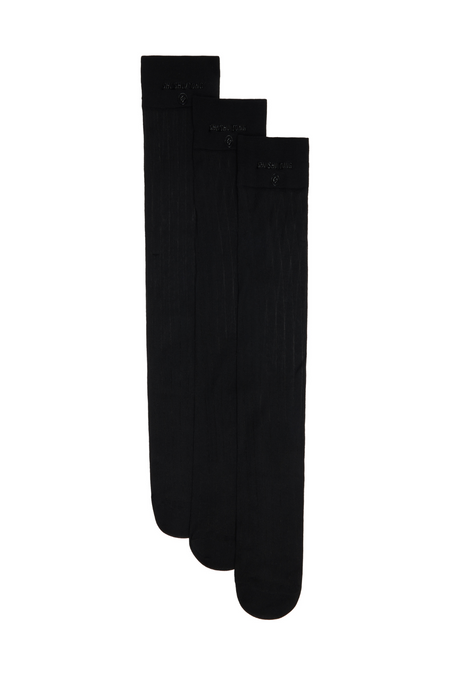 SHUSHU/TONG THREE-PACK KNITTED MID-CALF SOCKS_BLACK