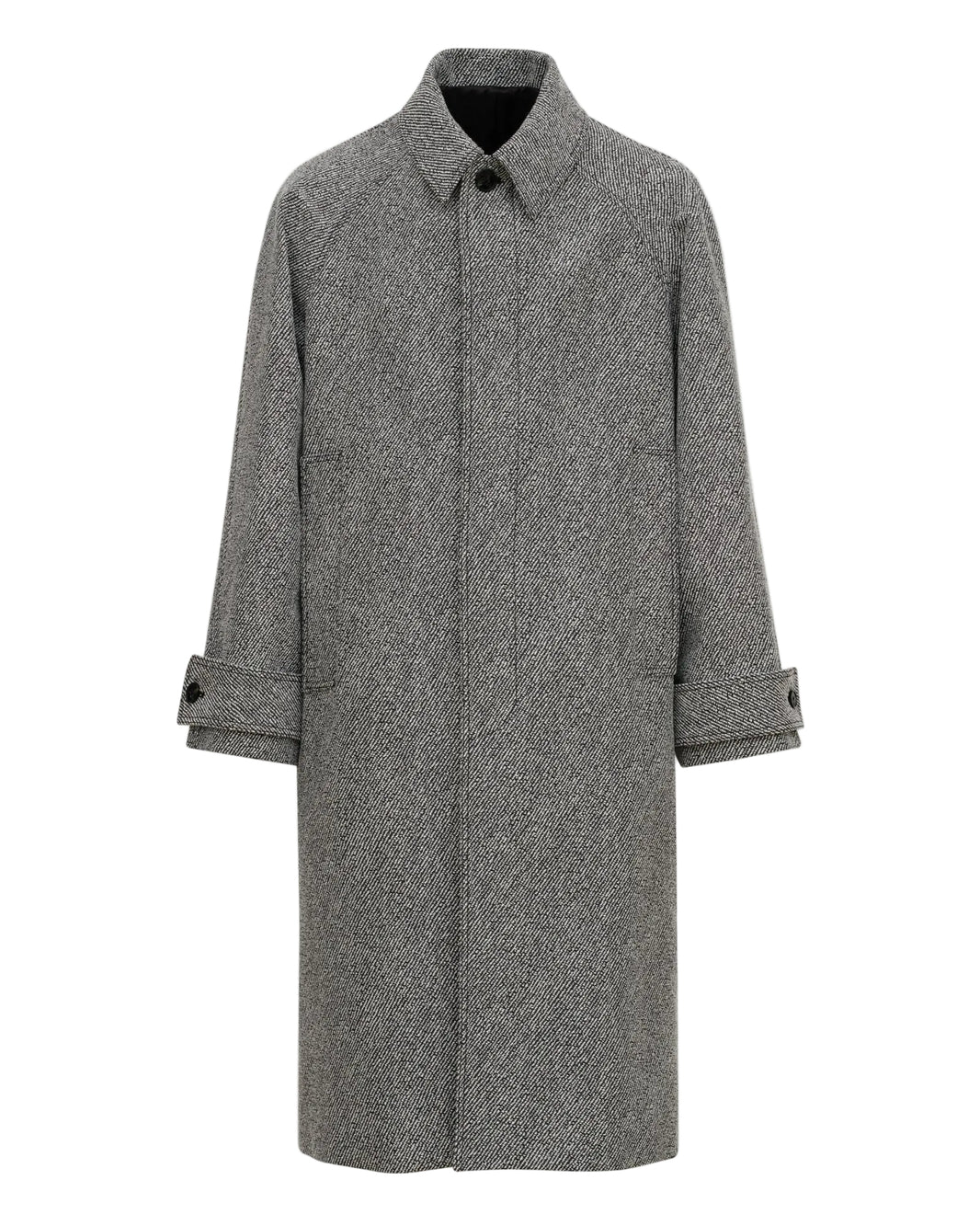 BLACK AND WHITE MACKINTOSH COAT