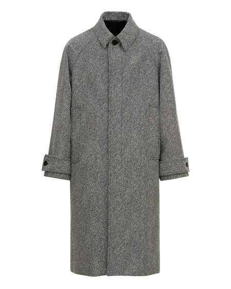 BLACK AND WHITE MACKINTOSH COAT