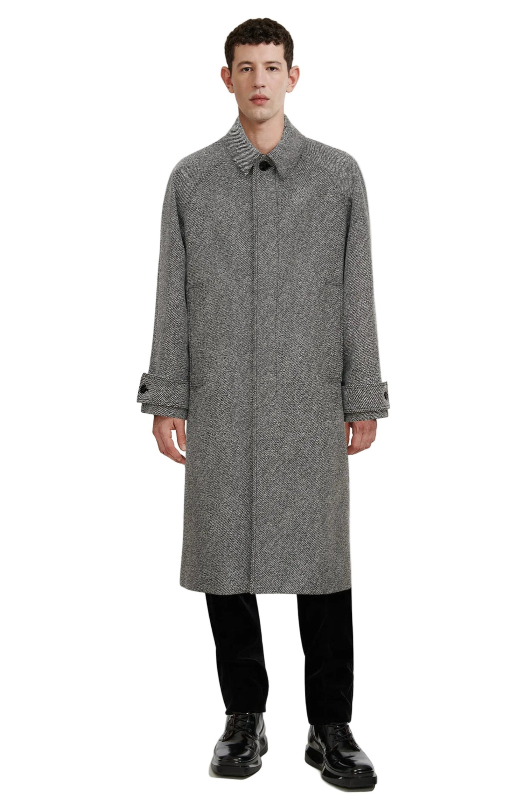 BLACK AND WHITE MACKINTOSH COAT