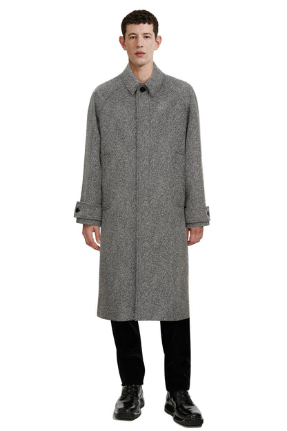 BLACK AND WHITE MACKINTOSH COAT