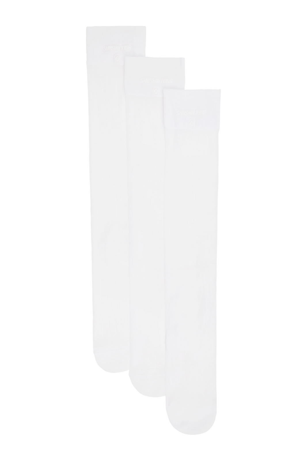 SHUSHU/TONG THREE-PACK KNITTED MID-CALF SOCKS_WHITE