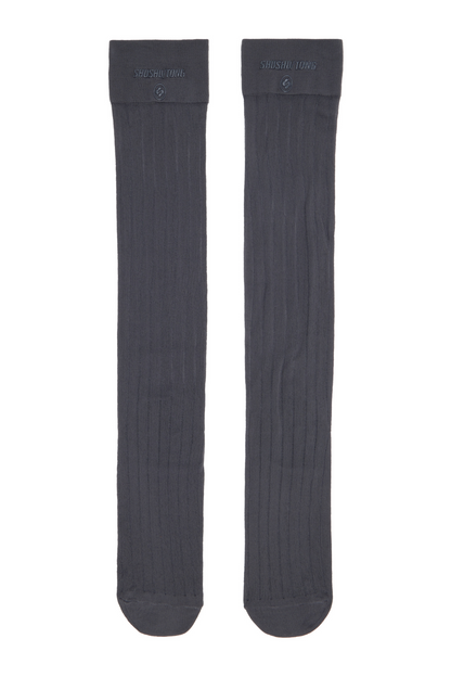 SHUSHU/TONG THREE-PACK KNITTED MID-CALF SOCKS_GREY
