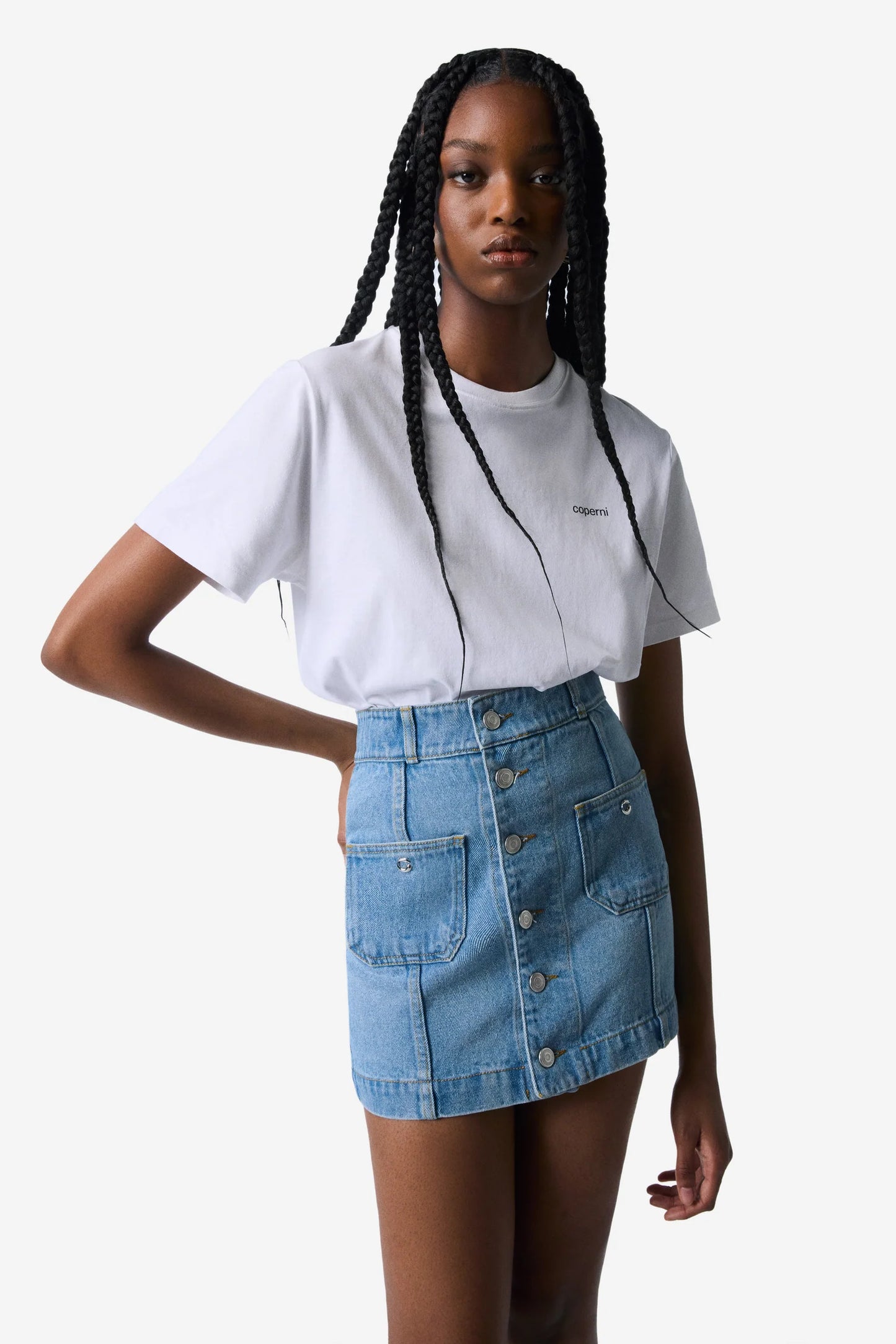 COPERNI WOVEN FOUR POCKET DENIM MINI SKIRT