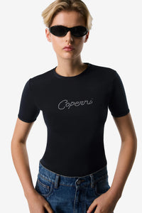 COPERNI KNITTED CRYSTAL LOGO T-SHIRT