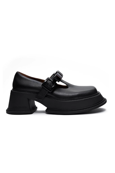 SHUSHU/TONG CUTOUT BOW LOAFERS_BLACK