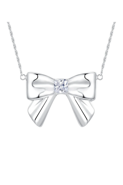 SHUSHU/TONG DOUBLE SIDED CERAMICS BOWNOT NECKLACE