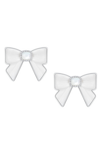 SHUSHU/TONG CERAMICS BOWKNOT NACRE EARRING_WHITE