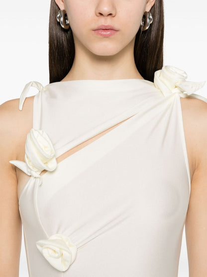 COPERNI KNITTED ASYMMETRIC FLOWER GOWN