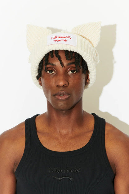 CHUNKY EARS BEANIE in WHITE