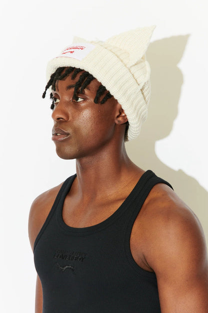 CHUNKY EARS BEANIE in WHITE