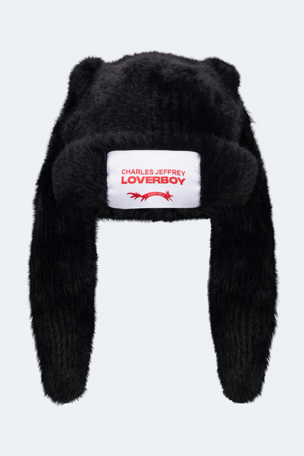 FLUFFY CHUNKY RABBIT BEANIE_BLACK