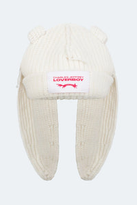 CHUNKY RABBIT BEANIE_WHITE