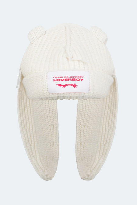 CHUNKY RABBIT BEANIE_WHITE