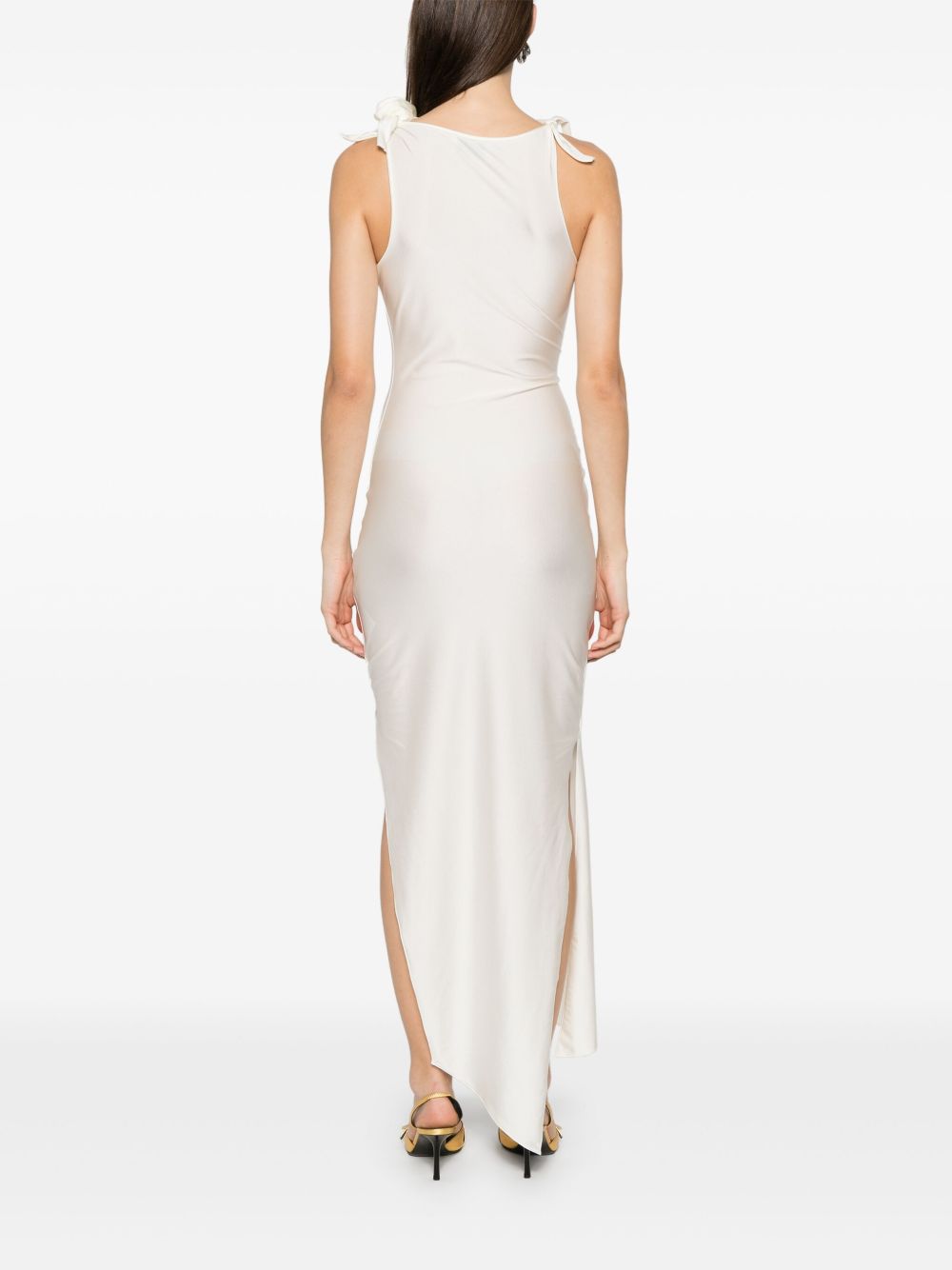 COPERNI KNITTED ASYMMETRIC FLOWER GOWN