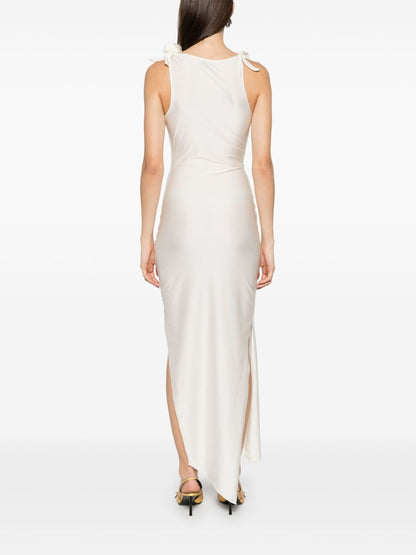 COPERNI KNITTED ASYMMETRIC FLOWER GOWN