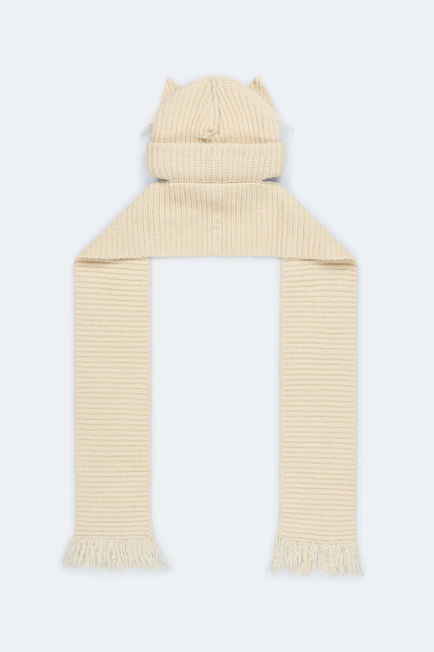 CHUNKY EARS BEANIE SCARF_WHITE