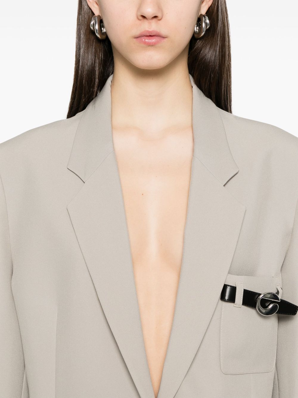 COPERNI WOVEN BELTED POCKET TAILORED JACKET