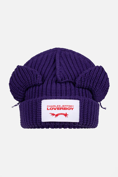 CHUNKY EARS BEANIE in PURPLE