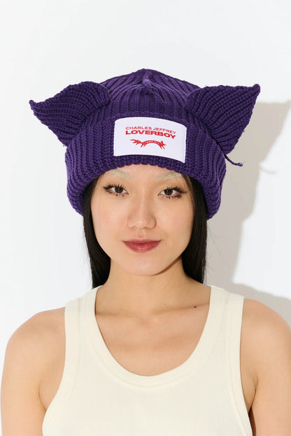 CHUNKY EARS BEANIE in PURPLE