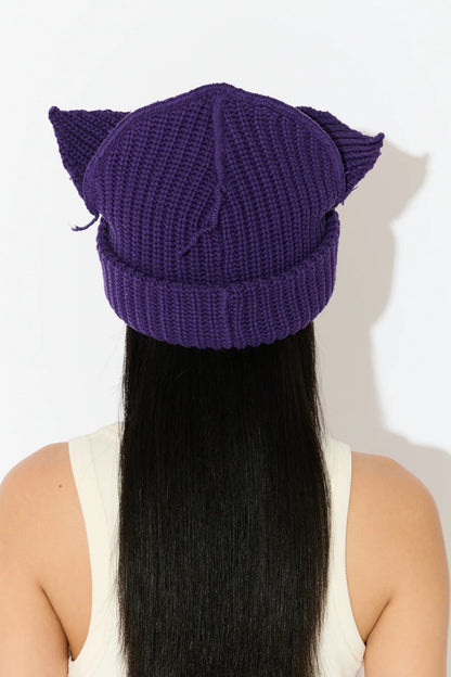 CHUNKY EARS BEANIE in PURPLE
