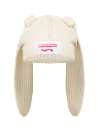CHARLES JEFFREY LOVERBOY CHUNKY RABBIT BEANIE_WHITE