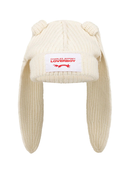 CHARLES JEFFREY LOVERBOY CHUNKY RABBIT BEANIE_WHITE