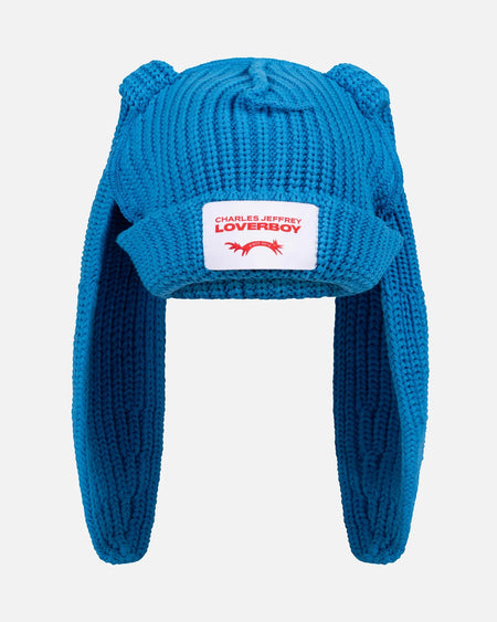 CHUNKY RABBIT BEANIE in LIGHT BLUE
