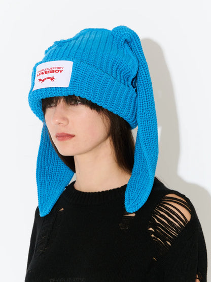 CHUNKY RABBIT BEANIE in LIGHT BLUE