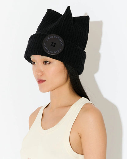 BOX BEANIE IN BLACK