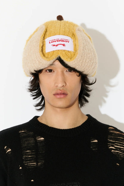 MOHAIR CHUNKY BANANA BEANIE