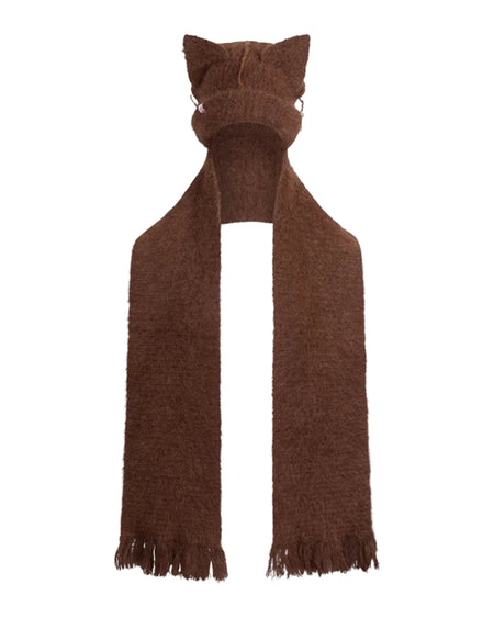 ALPACA CHUNKY EARS BEANIE SCARF